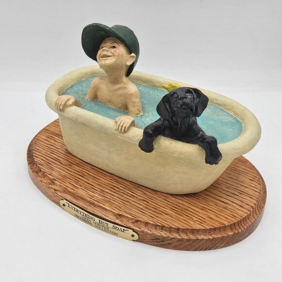 "Everything But Soap" Ducks Unlimited Greenwing Collection Figurine Wood Base, S - Picture 2 of 7
